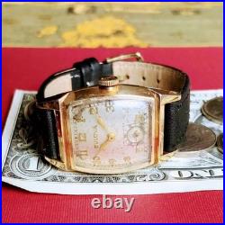 Montre mécanique ancienne Bulova 17 bijoux boîtier plaqué or 10 carats homme