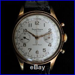 Montre mécanique ancienne select watch chronographe plaquée or venus 188