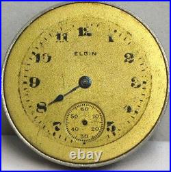 Mouvement de montre antique Elgin USA unique/rare/collectable 7 bijoux taille 5/0 1916