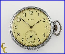 Nickel Elgin Ancien Ouvert Visage Poche Montre Grade 302 Taille 12 15 Bijou