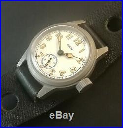Nos Montre Ancienne Vintage Watch Elgin Military Style Serviced