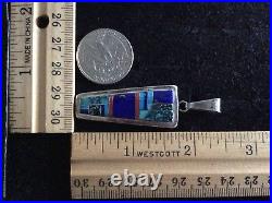 Old Pawn navajo native american sterling silver Gem Grade turquoise pendentif