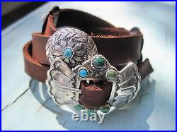 Old Stone Turquoise Concho bracelet simili cuir fait main RALPH LAUREN 1980 S