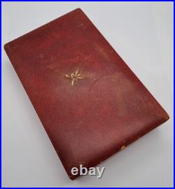 Oman Khanjar Montre Ancienne Rare Boîte Maxi Bijoux En Cuir Rouge