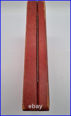 Oman Khanjar Montre Ancienne Rare Boîte Maxi Bijoux En Cuir Rouge