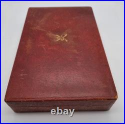 Oman Khanjar Montre Ancienne Rare Boîte Maxi Bijoux En Cuir Rouge