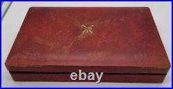 Oman Khanjar Montre Ancienne Rare Boîte Maxi Bijoux En Cuir Rouge