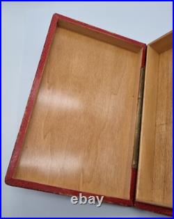 Oman Khanjar Montre Ancienne Rare Boîte Maxi Bijoux En Cuir Rouge