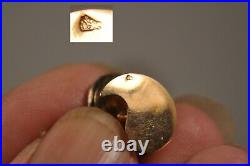 Paire Bouton Manchette Ancien Or Massif 18k Perles Antique Solid Gold Cufflinks