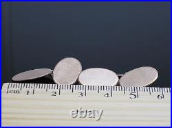Paire de boutons de manchette antiques anglais ovales c1910 or rose 9K, 4,7 g