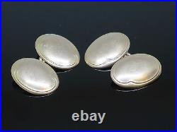 Paire de boutons de manchette antiques anglais ovales c1910 or rose 9K, 6,9 g