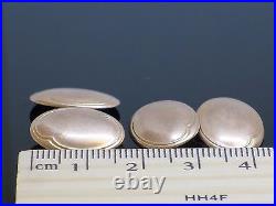 Paire de boutons de manchette antiques anglais ovales c1910 or rose 9K, 6,9 g