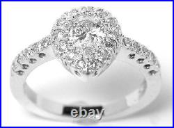 Pear Shape Diamond Antique Inspired Halo Engagement Ring