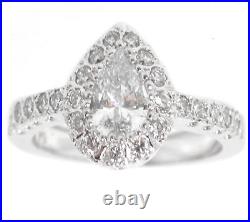 Pear Shape Diamond Antique Inspired Halo Engagement Ring