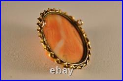 Pendentif Ancien Corail Or Massif 18k Antique Carved Coral Cameo Pendant Solid G