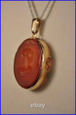Pendentif Ancien Intaille Or Massif 14k Antique Solid Gold Pendant Fob