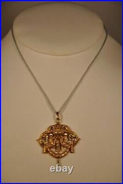 Pendentif Art Nouveau Ancien Or Massif 18k Antique Sold Gold Pendant