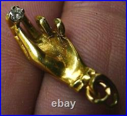 Pendentif Or 18 Carats Diamant Ancien Antique Gold 18K French Diamond Pendant