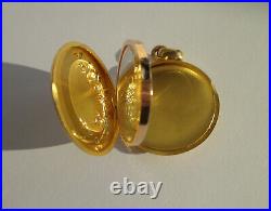 Pendentif porte photo ancien roses Or 18 carats French gold 750 6,5g Ø2,3cm