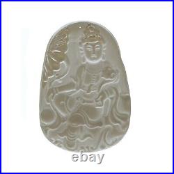 Pendentif statue en verre liuli transparent Kwan Yin, bodhisattva, déesse de la miséricorde n511