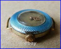 Petite montre bracelet femme en émail bijou ancien MGBM Genève Suisse