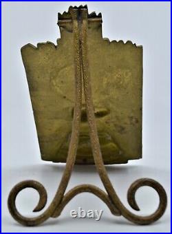 Porte-montre de poche antique en laiton support affichage motif de récolte de vin