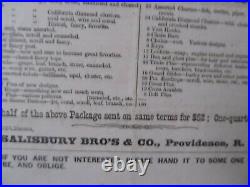 RARE GRANDE ANTIQUE 1868 dépliant, Or Bijoux vente, Providence, Rhode Island