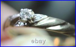 RARE bague de fiançailles vintage antique diamant solitaire 14 carats or jaune