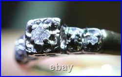 RARE bague de fiançailles vintage artisanale diamant solitaire or jaune 6