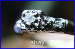 RARE bague de fiançailles vintage artisanale diamant solitaire or jaune 6