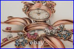 ROLEX Ancien dessin original Montre secrète broche bijoux (67204)