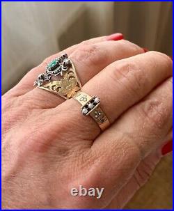 Rare Bague Ancienne Pl Or Rose Perles 19e Antique Victorian Gold Pl Pearls Ring