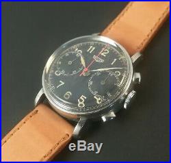 Rare Montre Ancienne Heuer 343 CIVIL Vintage Watch Big Eyes 1945