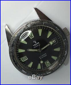 Rare Montre Ancienne Vintage Watch Automatic Yema Skin Diver Steel