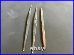 Rare Vintage Ancien Fer Riche Patine Xhx Montre / Bijoux De Outil, Ensemble 3 Pcs