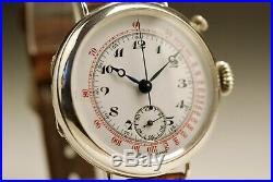 Rare montre ancienne chronographe sans compteur Mono poussoir 1920 Vintage watch