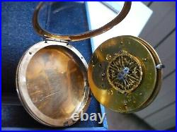 Rare montre gousset ancienne à coq CHARLES OUDIN en or 18K, fonctionne, 44 mm