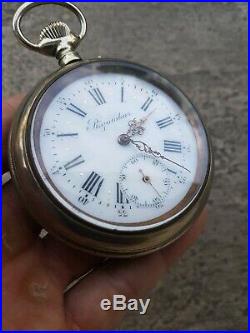 Regulateur Montre Gousset Ancienne Goliath 68 MM 1900 Old Pocket Watch Work