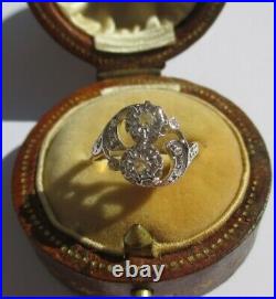 Splendide bague ancienne Toi et Moi diamants Or 18 carats gold 750 & platine