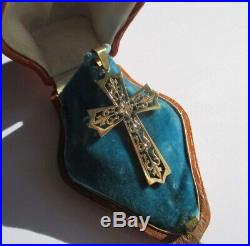 Splendide grande croix pendentif ancienne Gold or 18 carats 750 h5,3cm 5,9g