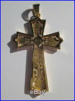 Splendide grande croix pendentif ancienne Gold or 18 carats 750 h5,3cm 5,9g
