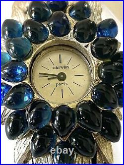 Superbe Montre Bracelet Carven Acier Bijoux Couture jewelry Watch Ancien