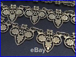 Superbe ancien collier en argent massif vermeil croix de malte style Empire XIXe