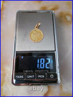 Superbe ancienne médaille pendentif or massif jaune et rose 18k 18 carats M 1915