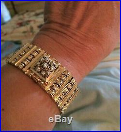 Superbe montre bracelet mystérieuse ancienne en or 18 carats et diamants