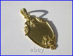 Superbe pendentif ancien 1920 roses Or 18 carats French gold charm 750
