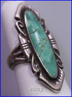 TAILLE 5,5 Bague sud-ouest turquoise vintage CLOCHE TRADING POST argent sterling