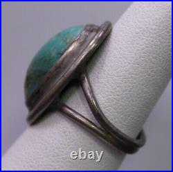 Taille 6 Vintage pour pièces de monnaie 90% Argent & Old mined Turquoise Southwestern Ring