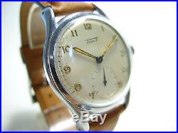 Tissot Superbe Montre Ancienne En Acier 1950's Tbe 35mm Vintage Watch