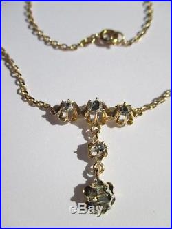 Très beau collier ancien négligé Diamants Or 18 carats French gold 18K 750